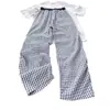 Pantalones de Cuadros Estilo Americano con Pliegues para Trabajo para Hombre, Pantalones de Verano Ligeros Transpirables Frescos de Seda de Hielo, Pantalones Casuales Sueltos con Caída