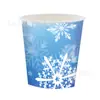 Platos de Papel para Fiesta Más Vendidos Transfronterizos 7 pulgadas 9 pulgadas Redondos Temática de Copos de Nieve Invernal Set de Vajilla para Reunión Familiar