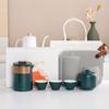 Ningyi Gordura de Carneiro Jade Porcelana Conjunto de Chá de Viagem Conjunto Portátil para Exterior Luxo Acessível Tendência Nacional Uma Bule Três ou Seis Xícaras de Chá Presente de Negócios