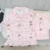 100 Verão Novo Conjunto de Pijama de Manga Curta com Shorts para Mulheres Desenho Animado Fofo Doce Feminino Conjunto para Casa