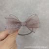 Diadema con lazo de hilo de seda gris, elegante y dulce, estilo coreano, accesorios para el cabello