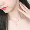 Colar com pingente de cruz feliz estilo coreano pingente de diamante em forma de pera todo cravejado de diamantes colar de prata personalidade moderno corrente para clavícula de celebridade da internet