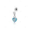 Nuevo pendiente de botón de oreja con pasador recto de colgante de corazón de iris de Iris Heart Henson, joyería para piercing de hueso de oreja con varilla de aleación de titanio