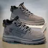 Botas Martin Zapatos para Hombre Otoño Hombre Senderismo al Aire Libre Impermeables Antideslizantes Suela Gruesa Desierto Caña Alta Botas de Trabajo Amarillas Grandes Hombre