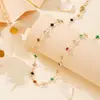 Cadena DIY para Fiesta Vintage Colorida que No se Desvanece Cadena de Piedras Preciosas Irregulares Collar de Circonita de Color Mixto Exótico Joyería para Mujeres