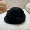 Sombrero de Equitación Versátil Estilo Diseñador para Mujer, Boina de Piel Sintética de Conejo, Sombrero de Celebridad de Internet y Socialité, Sombrero Octogonal Cálido de Invierno