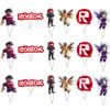 Mundo Virtual Roblox Temática de Juego Tarjeta para Insertar en Pastel Decoración para Fiesta de Cumpleaños Infantil Decoración Superior del Pastel Inserto de Bandera