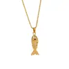 Collar de Moda Europeo y Americano Colgante de Carpa de Lujo Ligero Cadena para Clavícula Versátil de Acero de Titanio Colgante de Pez Transfronterizo de Gama Alta que No se Desvanece