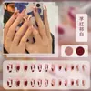 Parches para Uñas Portátiles, Patrón de Tablero de Ajedrez Dorado, Parches para Uñas Postizas Largos y Cortos, Productos Terminados al por Mayor de Xiaohongshu, Parches para Uñas de Yiwu