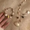 Collar hecho a mano~Imitación de Piedra Natural y Concha para Mujer, Cadena para Clavícula Estilo Vacaciones en la Costa Primavera y Verano, Accesorios Estilo Bohemio