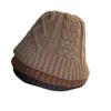 Gorro de cubo pequeño de jacquard tejido de hilo de cachemira estilo coreano para mujer, cálido de otoño e invierno, sombrero de pescador trenzado, estilo adulto moderno