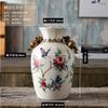 Nuevo Jarrón de Cerámica Azul y Blanco Estilo Chino, Decoración Creativa para el Hogar, Arreglo de Flores Secas Estilo Americano de Lujo Ligero con un Toque de Alta Gama