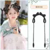 Peruca Dinastia Han Infantil, Aro de Cabelo Completo para Fantasia Antiga, Peruca Estilo Antigo, Acessórios de Cabelo para Penteado de Menina, Adereço de Cabelo Coque