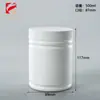 Botella de producto para la salud 500ml boca ancha botella de unión de bambú botella dispensadora de cápsulas 500cc mascota tabletas de vitaminas botella de plástico
