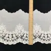 Vestido de encaje bordado de algodón hueco con volantes retro para niños, vestido, accesorios de encaje, ancho 35/20 cm