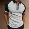 Exportação de Verão Europeia e Americana Calças com Bolsos com Aba de Lapela e Ombro Inclinado com Zíper Camisa Polo Camiseta Roupa de Trabalho de Manga Curta Camisa Polo