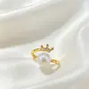 Anillos Personalizados Dorados de Moda 2026 con Perlas Naturales de Agua Dulce, Anillos Abiertos de Moda al por Mayor