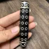 Colgante de collar vintage con cuenta Dzi amarilla de nueve ojos pulida con aceite, Cuentas sueltas del Dios de la Riqueza, Cadena para suéter, Joyería de estilo étnico, Artefacto cultural