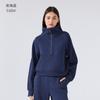 Pulôver de gola alta com zíper e meio zíper, top feminino de outono e inverno, nova roupa, lã quente, espessada, esportiva, moletom DAW150