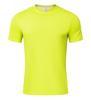 Camiseta de algodón grueso con cuello redondo y logotipo personalizado en los hombros. Ropa de trabajo Solona de manga corta, hecha a medida. Logotipo bordado.