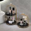 Prateleira de Decoração para Quarto Caixa Organizadora de Cosméticos para Banheiro Prateleira de Armazenamento de Joias e Batom para Mesa Prateleira de Armazenamento Tipo Gaiola para Produtos de Skincare