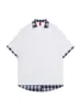 Camiseta Polo de Manga Curta Xadrez Retrô Americana Masculina Verão Nova Marca Tendência Solta Casual Versátil Par de Tops