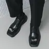 Zapatos de Cuero Gruesos para Hombre de Caña Baja para Todas las Estaciones, Zapatos de Cuero de Moda Británica, Zapatos Retro de Moda con Cordones