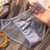 Moda sexy talle bajo satén sedoso encaje de mujer malla lunares tentación cómoda ropa interior bragas transparentes secado rápido