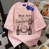 Camiseta Tie-Dye de Manga Curta Unissex Estilo Coreano de Algodão Puro Pesado, Nicho, para Homens e Mulheres, Verão, Caimento Solto, Emagrecimento, Gola Redonda, Top para Casal