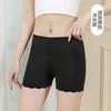 Pantalones de seguridad de seda de hielo sin costuras, modal, anti-caminar, para mujer, de verano, con seguro de tres puntos, pantalones cortos de cintura media, leggings finos para mujer