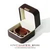 Caja de joyería de cuero PU de alta gama con etiqueta dorada, caja para anillos de esquinas redondeadas, caja para colgantes, pulseras y collares, caja de embalaje para joyería