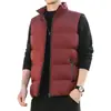 Colete de Algodão com Penas Masculino Estilo Coreano Moda Outono e Inverno Colete Casaco Tamanho Grande Casaco Colete Quente