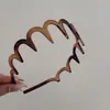 Diadema de Resina con Forma de Ola para Lavado Facial Estilo Coreano para Mujer, Pinza para el Cabello Antideslizante con Dientes para Presión Alta en la Corona