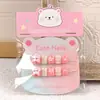 Pegatinas de uñas para niñas directo de fábrica, dibujos animados, uñas postizas para niños, 10 parches de uñas lindos para niñas