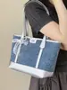 Bolso Grande de Gran Capacidad para Mujer 2026 Nueva Moda Bolso de Hombro para Viajar Sensación de Alta Gama Bolso Tote de Mezclilla