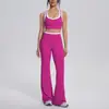 Top esportivo sem costura com blocos de cor transfronteiriços, calça de yoga justa com costas bonitas, calça pantalona de cintura alta, conjunto esportivo de yoga