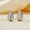Novos Brincos de Design em U de Luxo Niche com Zircônia Incrustada em Cobre Exquisitos Versáteis Moda Influenciador da Internet Unissex
