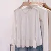 Camisa Amarela Raglan Manga Longa Feminina 2026 Outono Inicial Novo Estilo Tamanho Grande Meninas Cheinhas Top com Barra Franzida que Cobre a Barriga