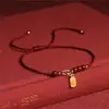 Tobillera Roja Tejida a Mano con Cuerda de Cinabrio Personalizada para Estudiantes en su Año Zodiacal, Tobillera Sencilla de Mejor Amiga, Pulsera Regalo para Novia