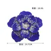 Adorno de cabeza de flor de pedrería accesorio DIY, accesorio de ropa, decoración de zapato de flor, aplique de tela de tres capas, peonía tridimensional