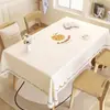Toalha de Mesa Estilo Pele de Cordeiro Atacado, Não Lavável, Impermeável, à Prova de Óleo, Retangular para Mesa de Centro, Sensação de Luxo Leve