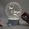Luz nocturna acrílica 3D transfronteriza venta al por mayor de fábrica regalos creativos para niños notas de escritura borrables tablero de mensajes en blanco