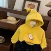 Doce Pequeno ChefSérie Pessoas Estrela! Conjunto Fofo de Moletom com Capuz e Calça de Moletom com Forro de Lã Estilo Coreano para Meninos e Meninas, Transfronteiriço