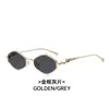Nuevas Gafas de Sol Metálicas de Rombo para Mujer, Gafas de Sol Poligonales Retro de Marco Pequeño Europeas y Americanas para Hombre, Gafas de Sol Estilo Callejero de Leopardo