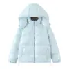 Comercio Electrónico Transfronterizo Otoño/Invierno Nuevo Estilo Europeo y Americano Brillante con Capucha Cálida Chaqueta de Algodón Abrigo de Algodón Holgada Corta con Cremallera Chaqueta para Mujer