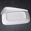Phnom Penh Plato Cerámico para Toallas Plato para Jabón Blanco Puro Ovalado Rectangular Soporte para Toallas Hogar Toallitas Húmedas Paño de Cocina Plato