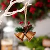 Nuevas Decoraciones Navideñas de Haobei, Colgantes Creativos de Cascabeles Rojos Pequeños, Decoración del Hogar, Colgantes de Árbol de Cascabeles Dorados