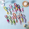 Chaveiro Cordão Colorido Trançado Amarrado Feito à Mão DIY Criativo Estilo Curto Alça de Pulso Destacável para Celular e Bolsa