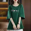Camiseta de manga corta de verano holgada de talla grande para mujer, excedente de comercio exterior transfronterizo