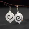 Artesanato Nepalês Estilo Xizang Brincos de Concha Branca Acessórios Brincos Decorativos Étnicos Acessórios Requintados Brincos de Concha